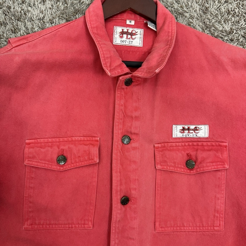 Vintage JL Colebrook Chore Jacket Red Small Barn Retro Denim Western Classic - Picture 4 of 11